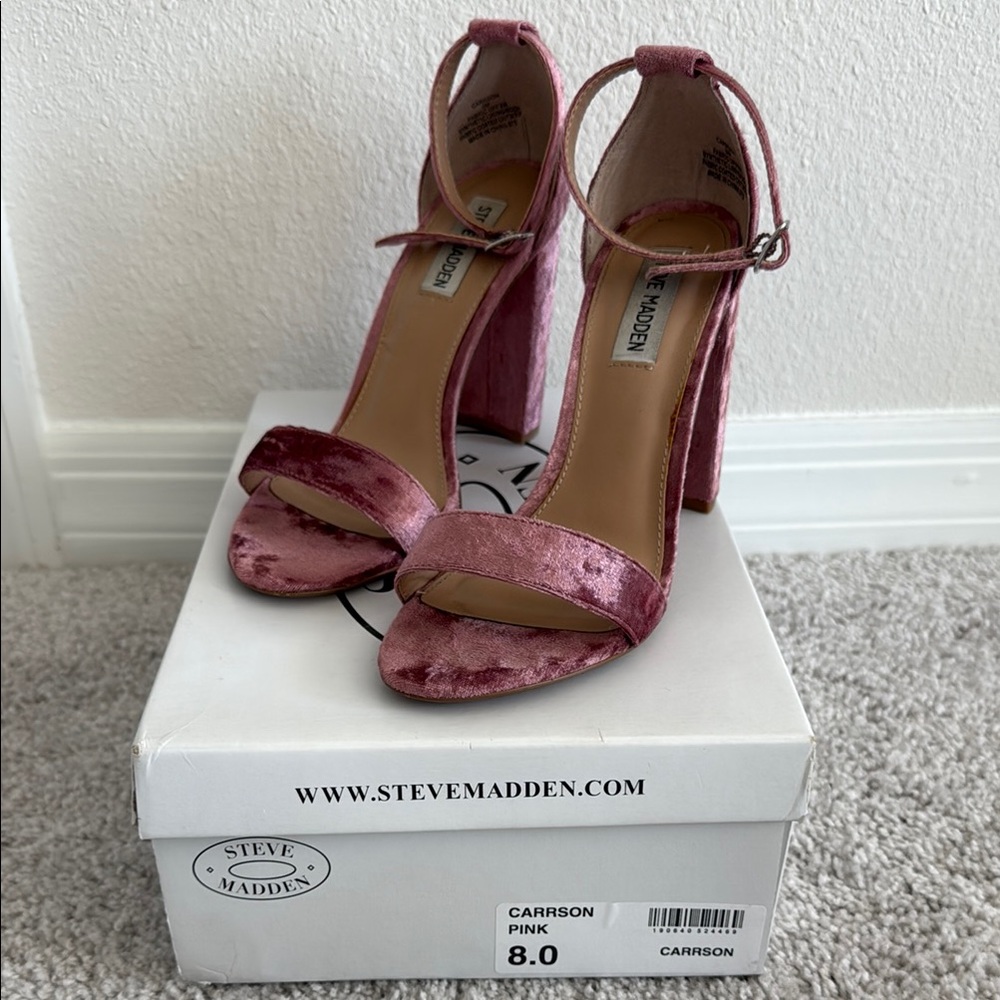 Steve Madden Carrson Pink Velvet Women's Heels